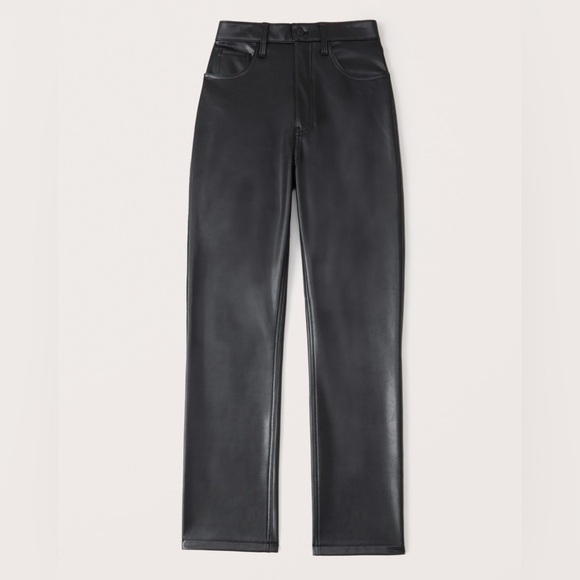 Abercrombie & Fitch Vegan Leather 90’s Straight Leg Ultra High Rise - Picture 7 of 13